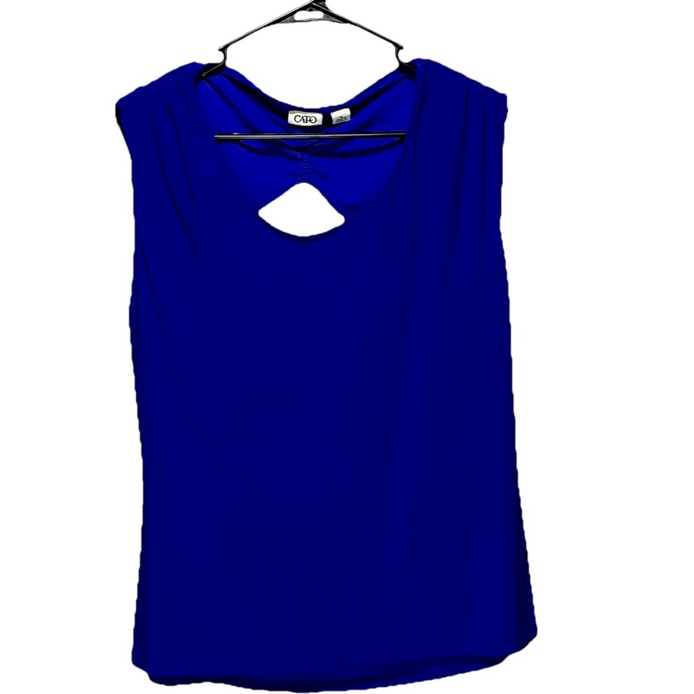 Cato Women's XL Deep Blue Sleeveless Top with Cut Out Back- Chic & Comfy